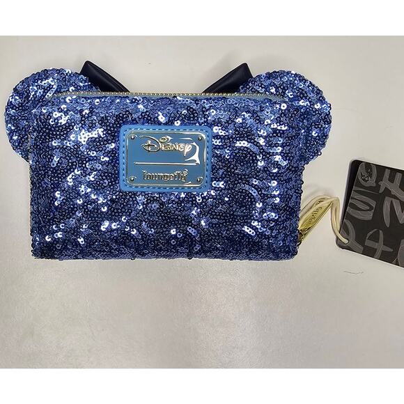 Loungefly Disney Minnie Mouse Hanukkah Sequin Zip Around Wallet NWT - Picture 2 of 8